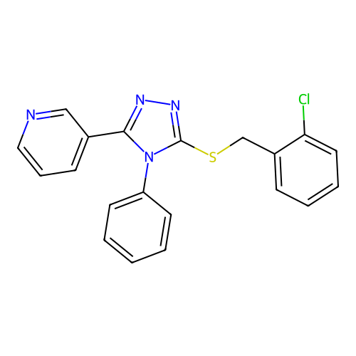 3-{5-[(2-chlorobenzyl)sulfanyl]-4-phenyl-4H-1,2,4-triazol-3-yl}pyridine structure