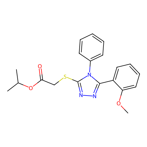 Methylethyl 2-[5-(2-methoxyphenyl)-4-phenyl-1,2,4-triazol-3-ylthio]acetate structure