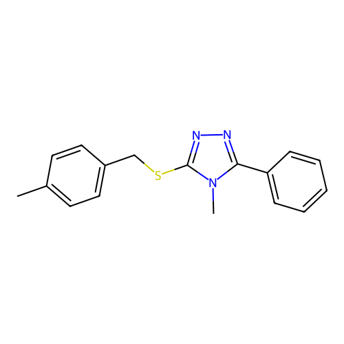 4-methyl-3-[(4-methylbenzyl)sulfanyl]-5-phenyl-4H-1,2,4-triazole structure