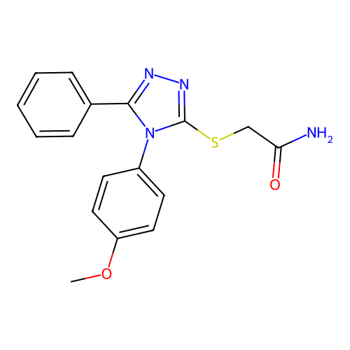 2-{[4-(4-methoxyphenyl)-5-phenyl-4H-1,2,4-triazol-3-yl]sulfanyl}acetamide structure