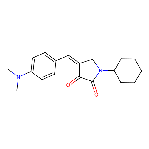 1-Cyclohexyl-4-[[4-(dimethylamino)phenyl]methylidene]pyrrolidine-2,3-dione structure