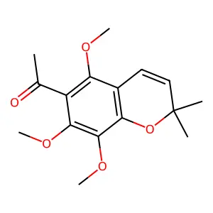 1-(5,7,8-Trimethoxy-2,2-dimethyl-2H-1-benzopyran-6-yl)ethanone structure