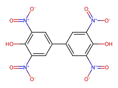 3,5,3',5'-Tetranitro-biphenyl-4,4'-diol structure
