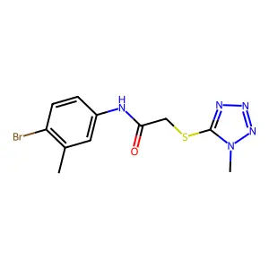 N-(4-bromo-3-methylphenyl)-2-[(1-methyl-1H-1,2,3,4-tetrazol-5-yl)sulfanyl]acetamide structure