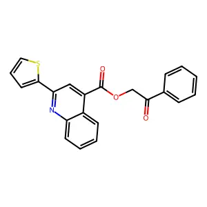 2-Oxo-2-phenylethyl 2-(thiophen-2-yl)quinoline-4-carboxylate structure