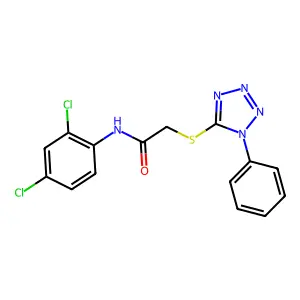 N-(2,4-dichlorophenyl)-2-(1-phenyltetrazol-5-yl)sulfanylacetamide structure