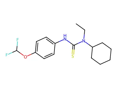 1-Cyclohexyl-3-[4-(difluoromethoxy)phenyl]-1-ethylthiourea structure