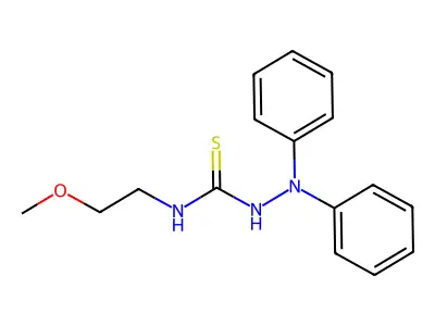 1-(2-methoxyethyl)-3-(N-phenylanilino)thiourea structure