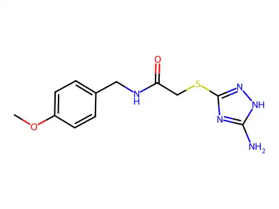 2-[(5-amino-1H-1,2,4-triazol-3-yl)sulfanyl]-N-[(4-methoxyphenyl)methyl]acetamide structure