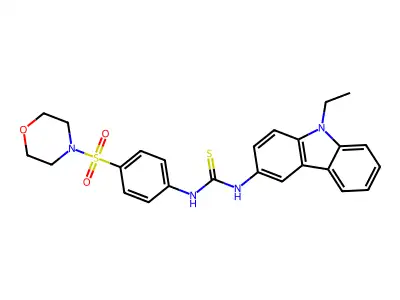 1-(9-Ethylcarbazol-3-yl)-3-(4-morpholin-4-ylsulfonylphenyl)thiourea structure