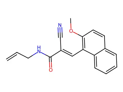 2-cyano-3-(2-methoxynaphthalen-1-yl)-N-(prop-2-en-1-yl)prop-2-enamide structure