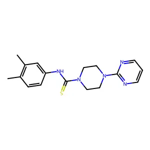 N-(3,4-dimethylphenyl)-4-pyrimidin-2-ylpiperazine-1-carbothioamide structure