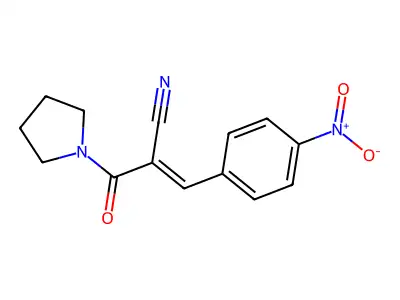 3-(4-Nitrophenyl)-2-(pyrrolidine-1-carbonyl)prop-2-enenitrile structure