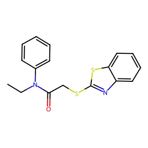2-(1,3-benzothiazol-2-ylsulfanyl)-N-ethyl-N-phenylacetamide structure