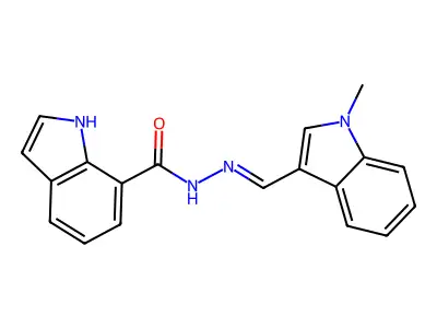 N-[(1-methylindol-3-yl)methylideneamino]-1H-indole-7-carboxamide structure