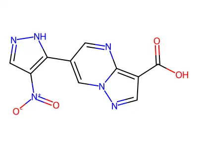 6-(4-Nitro-1H-pyrazol-3-yl)pyrazolo[1,5-a]pyrimidine-3-carboxylic acid structure