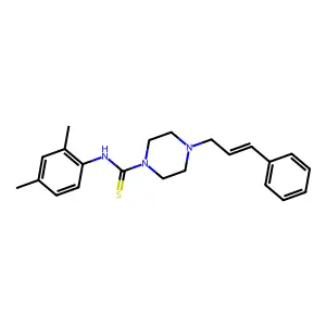 N-(2,4-dimethylphenyl)-4-[(E)-3-phenylprop-2-enyl]piperazine-1-carbothioamide structure