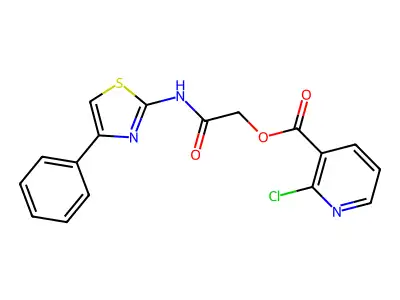 [(4-Phenyl-1,3-thiazol-2-yl)carbamoyl]methyl 2-chloropyridine-3-carboxylate structure