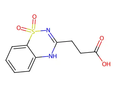 3-(1,1-dioxido-2H-benzo[e][1,2,4]thiadiazin-3-yl)propanoic acid structure