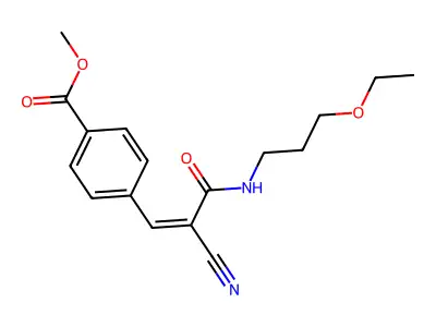 Methyl 4-{2-cyano-2-[(3-ethoxypropyl)carbamoyl]eth-1-en-1-yl}benzoate structure