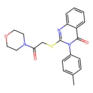 3-(4-Methylphenyl)-2-(2-morpholin-4-yl-2-oxoethyl)sulfanylquinazolin-4-one structure
