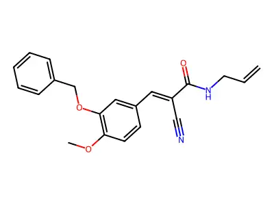3-[3-(benzyloxy)-4-methoxyphenyl]-2-cyano-N-(prop-2-en-1-yl)prop-2-enamide structure
