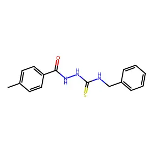 N-benzyl-2-(4-methylbenzoyl)hydrazinecarbothioamide structure