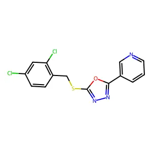 2-((2,4-Dichlorobenzyl)thio)-5-(pyridin-3-yl)-1,3,4-oxadiazole structure