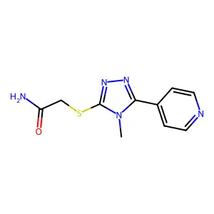 2-{[4-methyl-5-(pyridin-4-yl)-4H-1,2,4-triazol-3-yl]sulfanyl}acetamide structure
