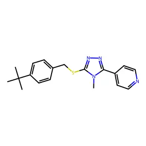 3-{[4-(Tert-butyl)phenyl]methylthio}-4-methyl-5-(4-pyridyl)-1,2,4-triazole structure