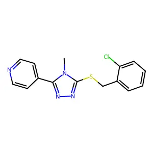 3-[(2-Chlorophenyl)methylthio]-4-methyl-5-(4-pyridyl)-1,2,4-triazole structure