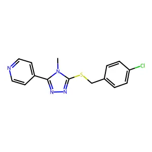 4-[5-[[(4-chlorophenyl)methyl]thio]-4-methyl-4H-1,2,4-triazol-3-yl]-Pyridine structure