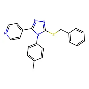 4-[5-(benzylsulfanyl)-4-(4-methylphenyl)-4H-1,2,4-triazol-3-yl]pyridine structure