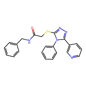 N-benzyl-2-[(4-phenyl-5-pyridin-3-yl-1,2,4-triazol-3-yl)sulfanyl]acetamide structure