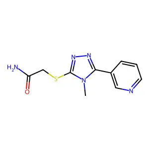 2-((4-methyl-5-(pyridin-3-yl)-4H-1,2,4-triazol-3-yl)thio)acetamide structure