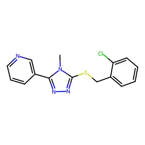 3-[(2-Chlorophenyl)methylthio]-4-methyl-5-(3-pyridyl)-1,2,4-triazole structure