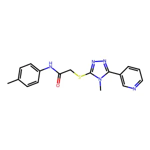 2-(4-methyl-5-(3-pyridyl)(1,2,4-triazol-3-ylthio))-N-(4-methylphenyl)acetamide structure