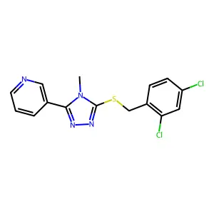 (2,4-dichlorophenyl)methyl 4-methyl-5-pyridin-3-yl-4H-1,2,4-triazol-3-yl sulfide structure