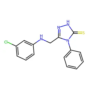 5-((3-Chloroanilino)methyl)-4-phenyl-2,4-dihydro-3H-1,2,4-triazole-3-thione structure