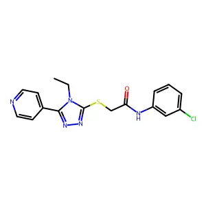 N-(3-CL-PH)-2-((4-Ethyl-5-(4-pyridinyl)-4H-1,2,4-triazol-3-YL)thio)acetamide structure