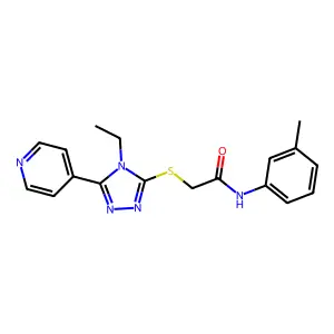 2-((4-ET-5-(4-Pyridinyl)-4H-1,2,4-triazol-3-YL)thio)-N-(3-methylphenyl)acetamide structure