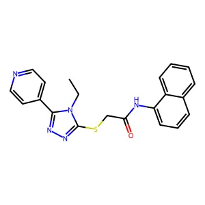 2-((4-Ethyl-5-(4-pyridinyl)-4H-1,2,4-triazol-3-YL)thio)-N-(1-naphthyl)acetamide structure