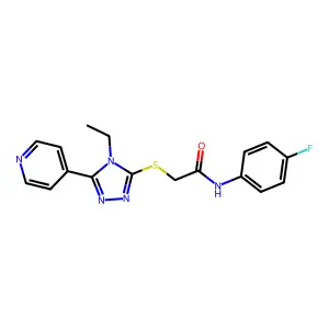 2-((4-ET-5-(4-Pyridinyl)-4H-1,2,4-triazol-3-YL)thio)-N-(4-fluorophenyl)acetamide structure