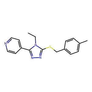 4-(4-Ethyl-5-((4-methylbenzyl)thio)-4H-1,2,4-triazol-3-YL)pyridine structure