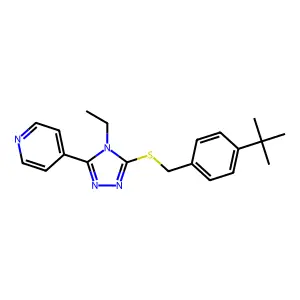 4-Tert-butylbenzyl 4-ethyl-5-(4-pyridinyl)-4H-1,2,4-triazol-3-YL sulfide structure