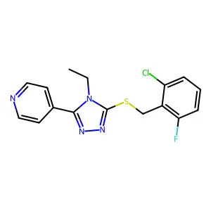 4-(5-((2-Chloro-6-fluorobenzyl)thio)-4-ethyl-4H-1,2,4-triazol-3-YL)pyridine structure