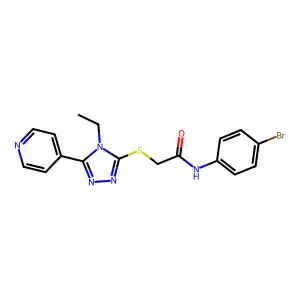 N-(4-BR-PH)-2-((4-Ethyl-5-(4-pyridinyl)-4H-1,2,4-triazol-3-YL)thio)acetamide structure