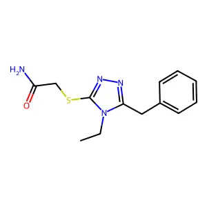 2-((5-Benzyl-4-ethyl-4H-1,2,4-triazol-3-yl)thio)acetamide structure
