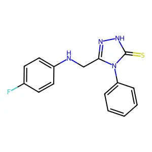 5-((4-Fluoroanilino)methyl)-4-phenyl-2,4-dihydro-3H-1,2,4-triazole-3-thione structure