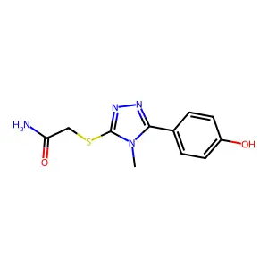 2-{[5-(4-hydroxyphenyl)-4-methyl-4H-1,2,4-triazol-3-yl]sulfanyl}acetamide structure